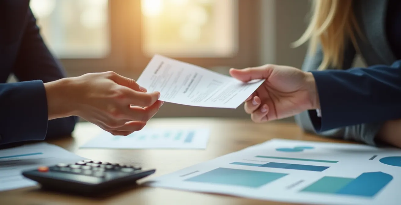 Galeristin berät jungen Sammler zu Finanzierungsoptionen in moderner Galerie