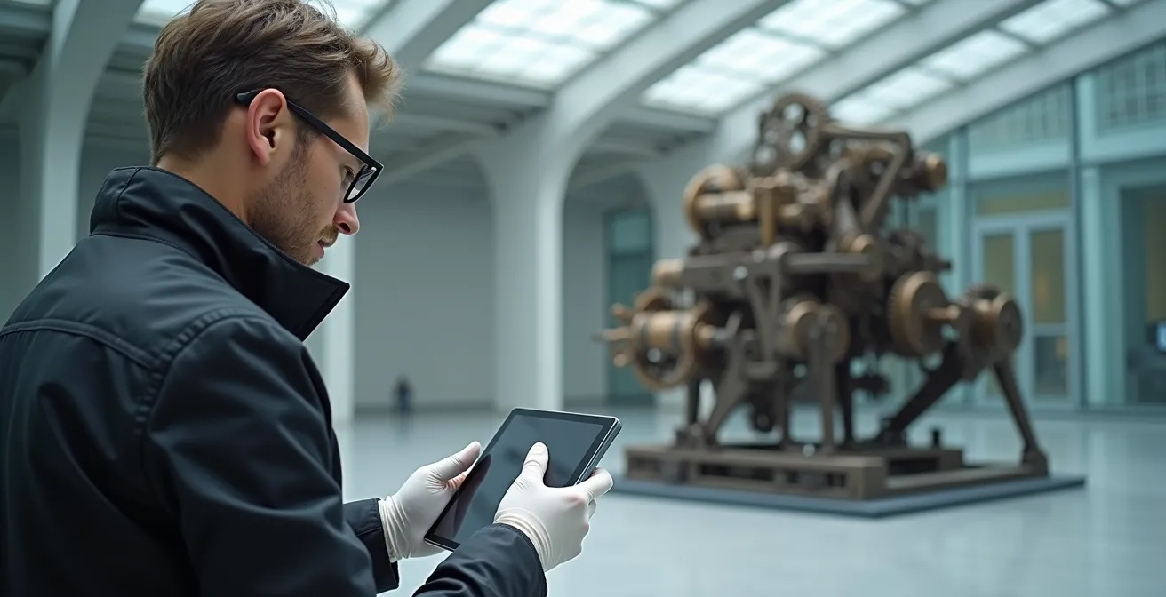 Fachgerechte Dokumentation einer kinetischen Skulptur mit Messgeräten