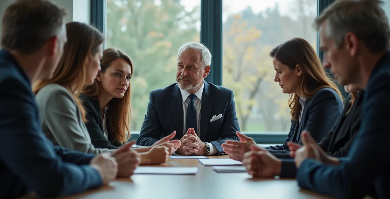 Professionelles Meeting zwischen Kulturverantwortlichen und Stakeholdern im offenen Dialog